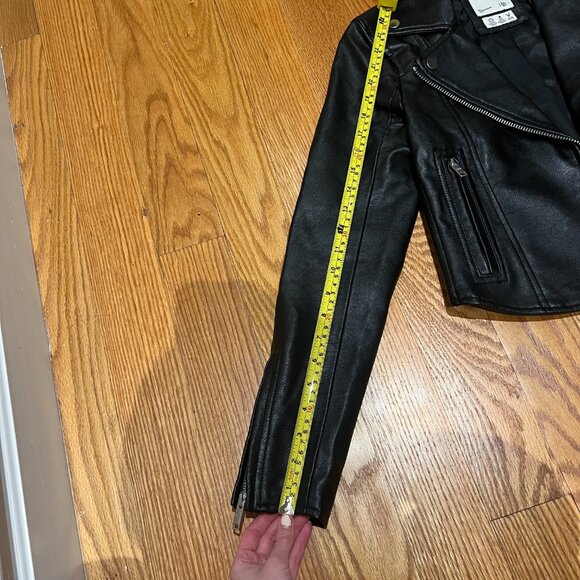 Abercrombie & Fitch Women's Vegan Leather Moto Jacket in Black, XXS - Picture 5 of 11